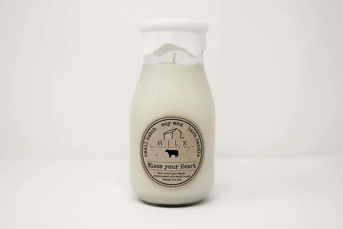 Milk Bottle Candle - Bless Your Heart (Orange & Vanilla)