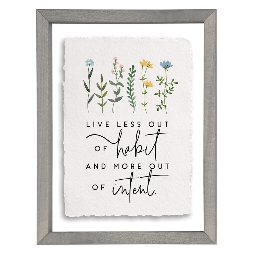 Live Out Of Intent - Floating Art Rectangle