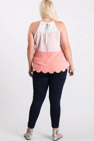 Carmela Color Block Sleeveless Top - Blush