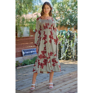 Valkyrie Smocked Bodice Dress - Sage