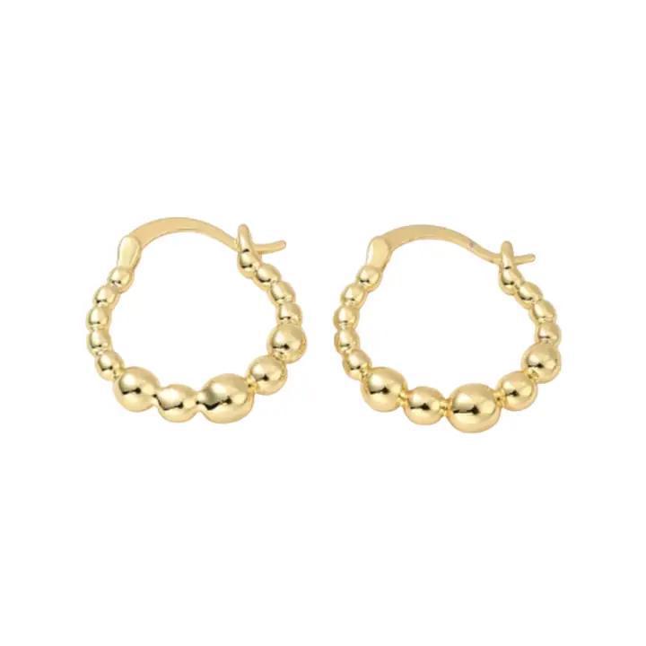 Lenny & Eva Gilded Earrings - Small Beaded Hoops