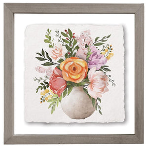 Colorful Floral Pot - Floating Art Square