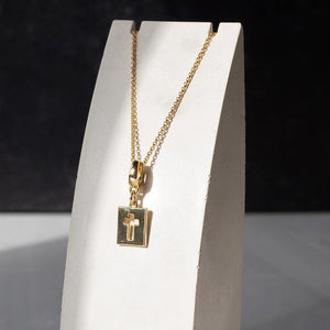 Lenny & Eva Hollow Cross Charm - Gold