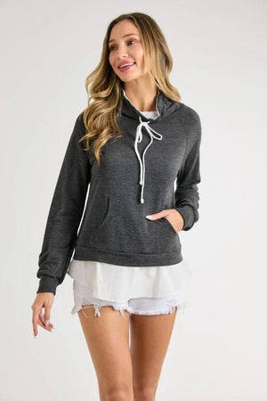 Whimsy Raglan Long Sleeve Top - Charcoal