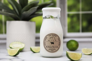 Milk Bottle Candle - Be Happy Key Lime