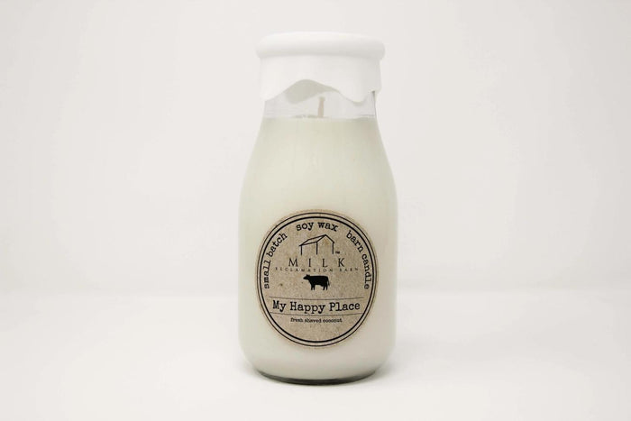 Milk Bottle Candle - My Happy Place