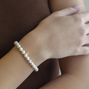 Lenny & Eva Bracelet -Gemstone Heart Bracelet Howlite