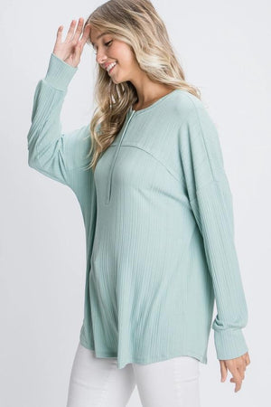 Sierra Long Sleeve Top - Aqua