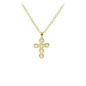 Small Crystal Cross Pendant - Small Cable Chain