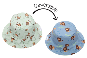 Kids UPF50+ Patterned Sun Hat - Lion/Monkey