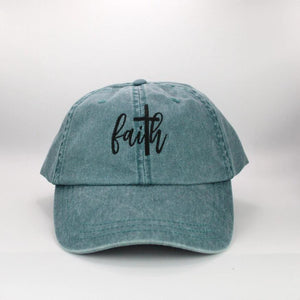 Baseball Cap - Teal (Pigment Dye) - Faith