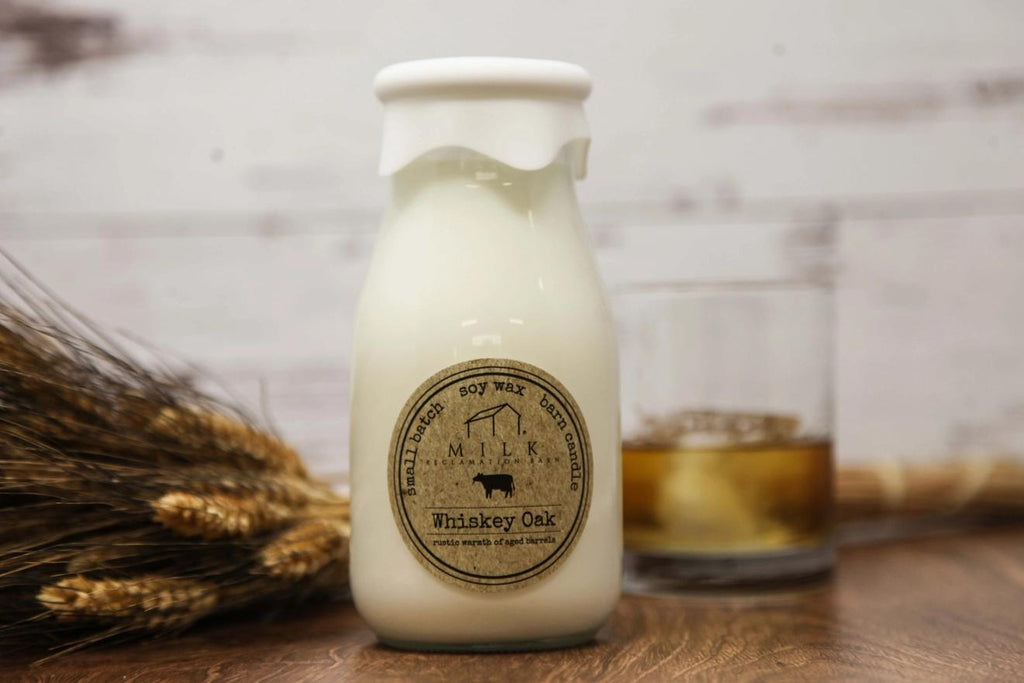 Milk Bottle Candle - Whiskey Oak
