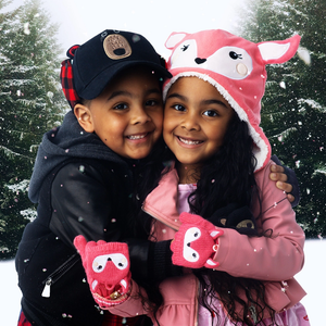 Kids & Baby Reversible Sherpa Hat - Bunny/Deer