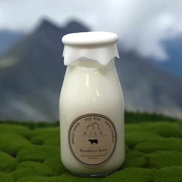 Milk Bottle Candle - Mountain Rain