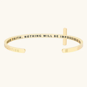 Cross Bracelet - If You Have Faith, Nothing Will Be Impossible For You (Matthew 17:20)