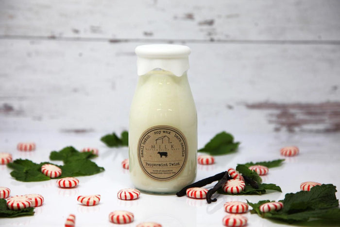 Milk Bottle Candle - Peppermint Twist