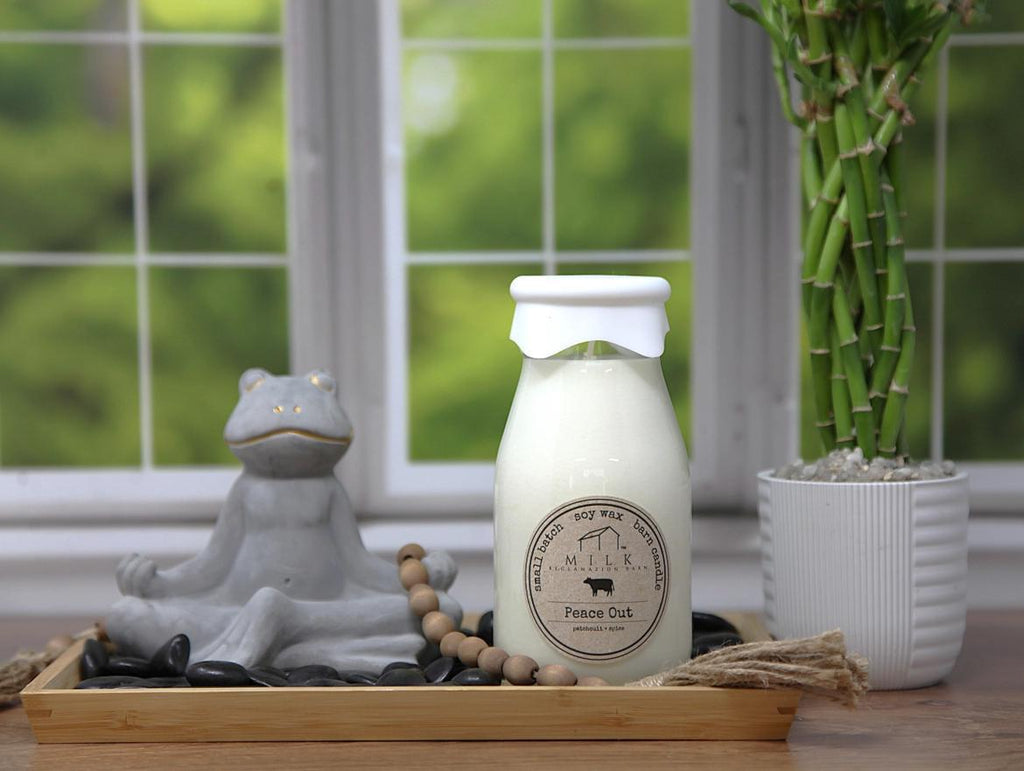 Milk Bottle Candle - Peace Out