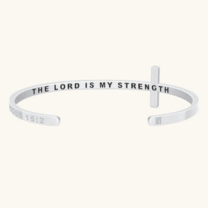 Cross Bracelet - The Lord Is My Strength (Exodus 15:2)
