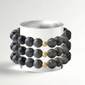 Lenny & Eva Gemstone Bracelet - Charcoal Jasper