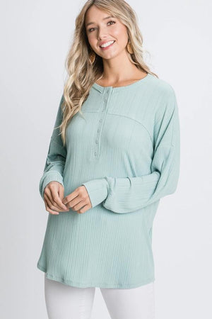 Sierra Long Sleeve Top - Aqua