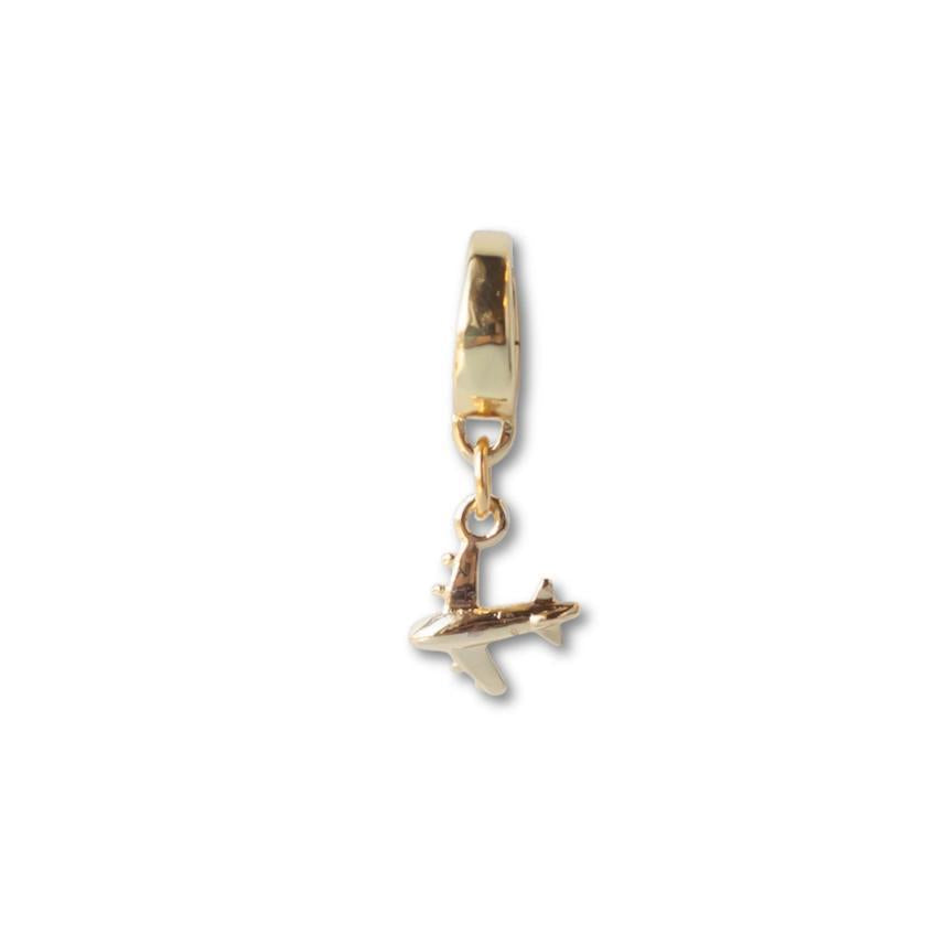 Lenny & Eva Airplane Charm - Gold