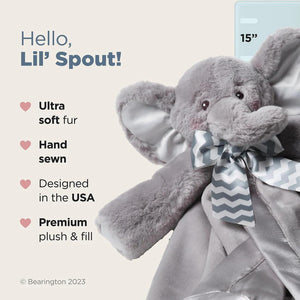 Lovey Blanket - Lil' Spout Gray Elephant Snuggler Lovey