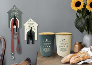 Dog Leash Hook - Grey (Pre-Printed Names)