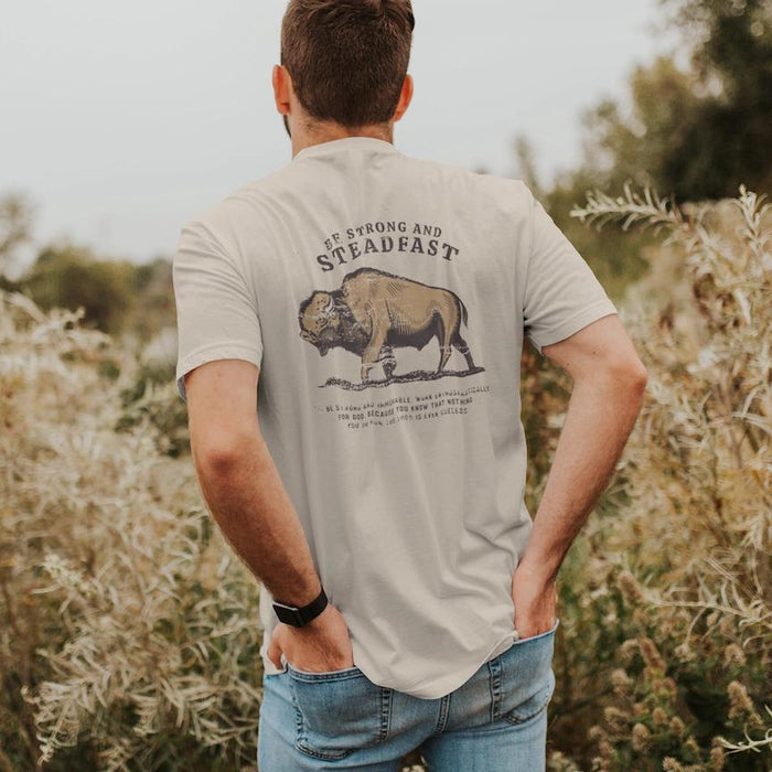 NLHD - "Be Strong and Steadfast Buffalo" Christian Graphic MOG Tee