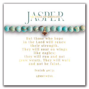 Lenny & Eva Bracelet -Symbolic Stones Scripture Cross Bracelet Jasper