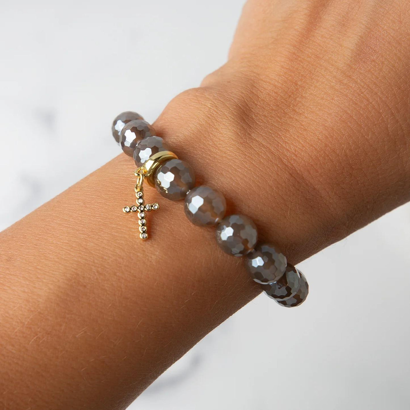 Lenny Eva Cross Charm CZ – Spotted Moon