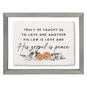His Gospel Is Peace - Floating Wall Art Rectangle