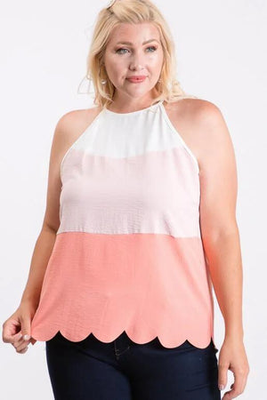 Carmela Color Block Sleeveless Top - Blush