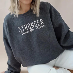 NLHD - "Stronger Than The Storm" - Ladies Christian Graphic Sweatshirt