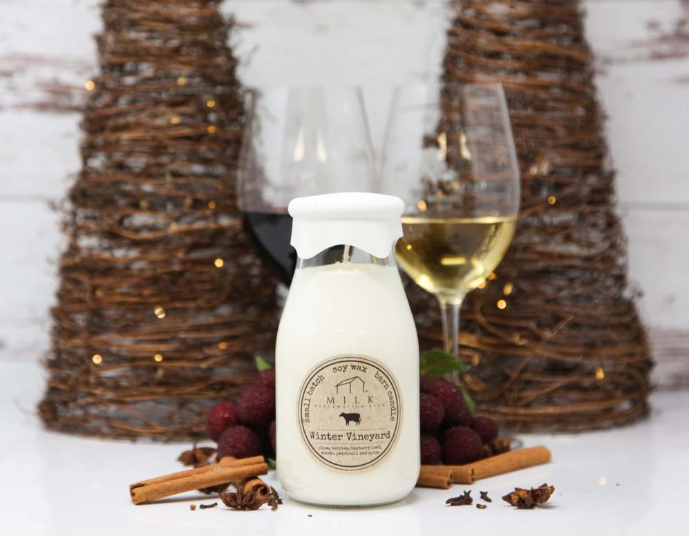 Milk Bottle Candle - Winter Vineyard