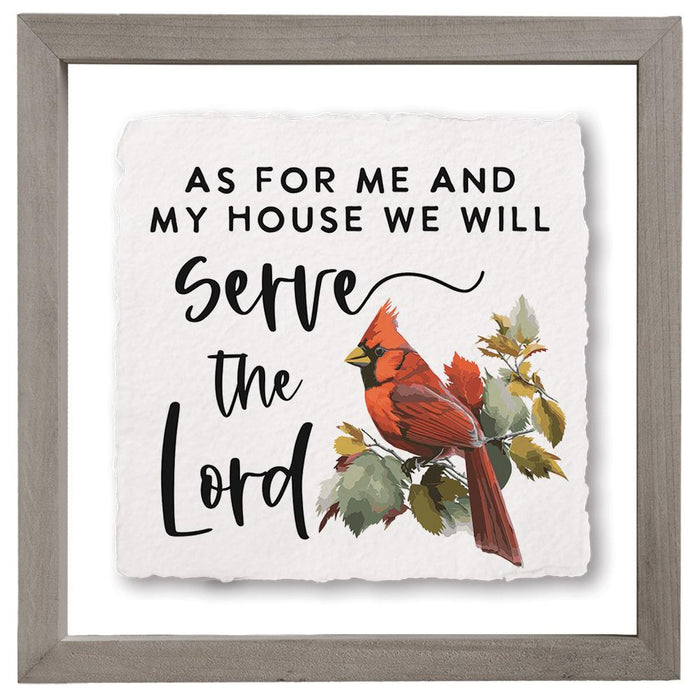 Serve The Lord Cardinal - Floating Wall Art Square