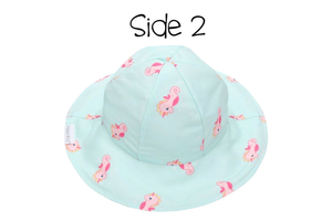 Kids UPF50+ Patterned Sun Hat - Mermaid/Seahorse