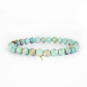Lenny & Eva Bracelet -Symbolic Stones Scripture Cross Bracelet Jasper