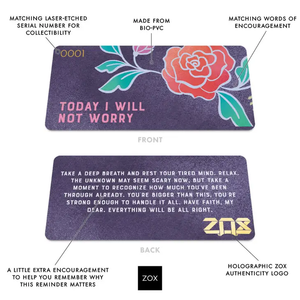 ZOX Wristband - Today I Will Not Worry - Medium Size