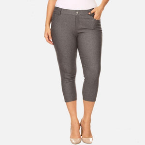 Nantucket Women's Classic Plus Size Capri Jeggings - Grey