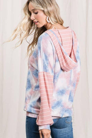 Tana's Tie Dye Hoodie Sweatshirt - Pink