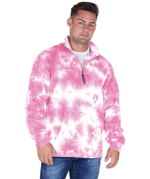 Crosswind Quarter Zip Sweatshirt Tie-Dye 9359T - Pink