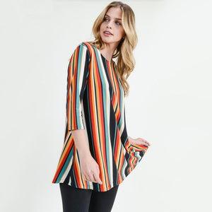 Sassy Multicolor Striped Tunic
