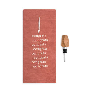 Wine Bottle Bag & Stopper - Congrats