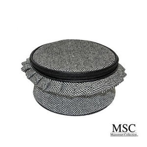 Black Herringbone Jewelry Round