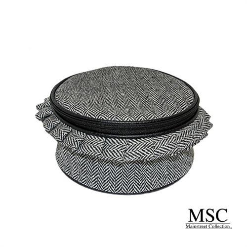 Black Herringbone Jewelry Round