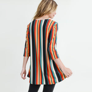 Sassy Multicolor Striped Tunic