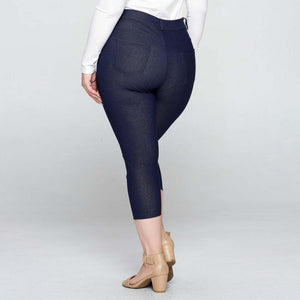 Nantucket Women's Classic Plus Size Capri Jeggings - Navy