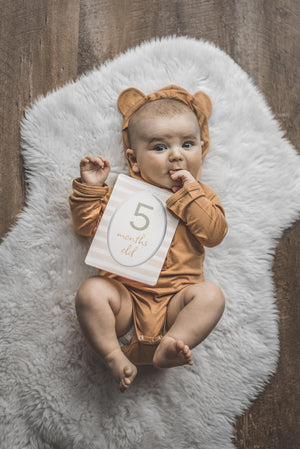 Double-Sided Baby Milestone Cards - Woodland