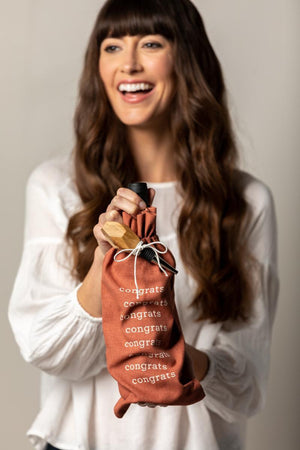 Wine Bottle Bag & Stopper - Congrats