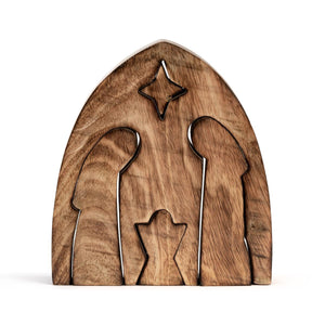 Christmas - Silhouette Wood Nested Triptych Nativity